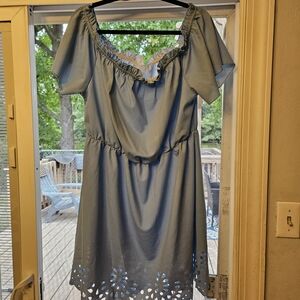 Amazon Light Blue Ruffle Mini Dress